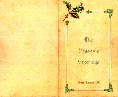 Christmas card of Anna Laura Hill