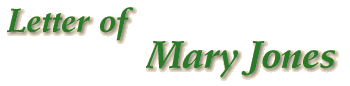 Letter of Mary Jones