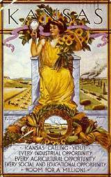 Kansas postcard, circa 1910, proclaiming, 'Every opportunity -- room for a million!