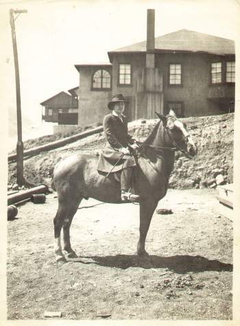 Riding her favorite horse in Sewell, Chile, South America
