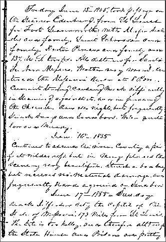 Page from Gen. Thornton's diary