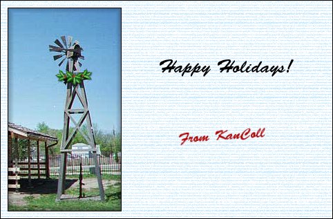 Happy Holidays from KanColl -- windmill with whimsical holly wreath