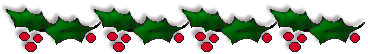 holly leaves and berries in a line