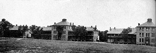 Converted artillery barracks, part of the 3,000-bed base hospital, 1918.