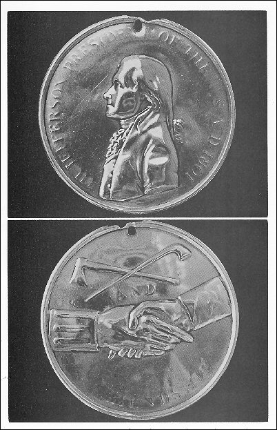 Medals presented to Chief Eagle Feather by Brig. Gen. Henry Leavenworth