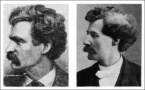 Sketch of Samuel Clemens (Mark Twain) and photo of Gaspar C. Clemens