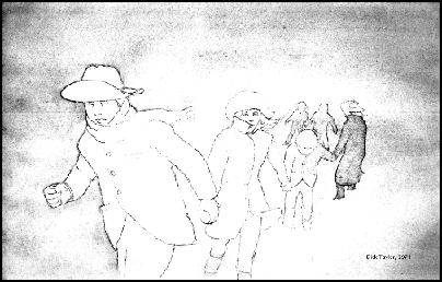 Sketch for the painting 'Schoolchildren's Blizzard'