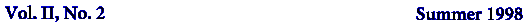 Volume 2, Number 2 -- Summer 1998