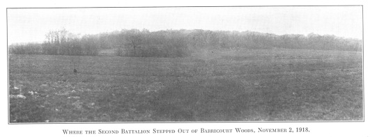 Where the Second Battalion Stepped Out of Barricourt Woods, November 2, 1918.