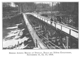 Bridge Across Meuse at Stenay, Built by 314th Engineers, November 11, 12, 13, 1918.