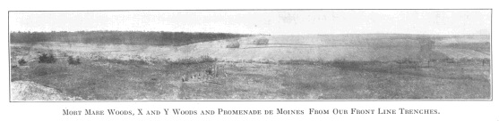 Mort Mare Woods, X and Y Woods and Promenade de Moines From Our Front Line Trenches.