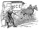 man with horse-drawn ice truck