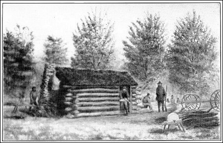small one-room log cabin