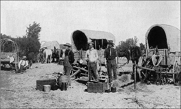waiting for the opening of the Cherokee Strip near Arkansas City KS, September 1893